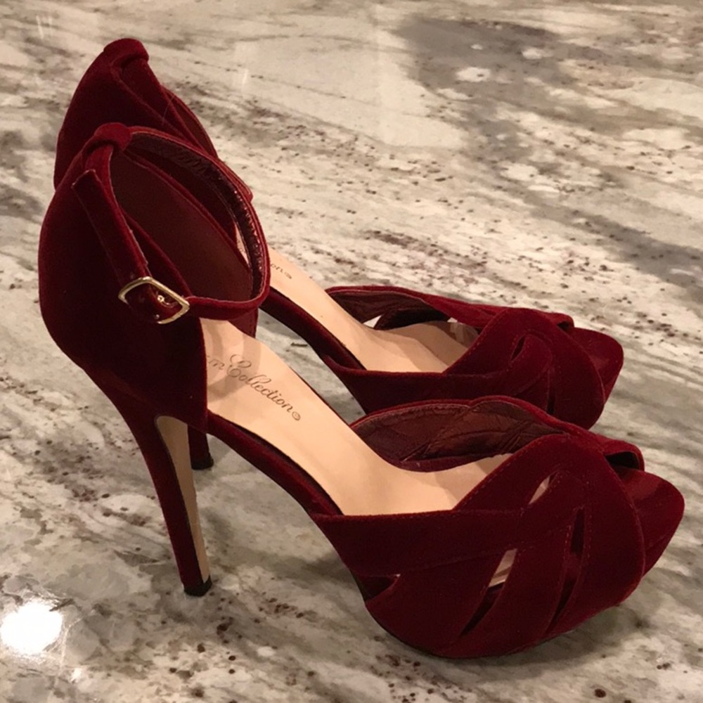 Red velvet heels 8